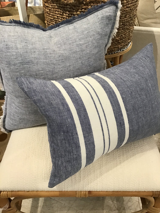Pillow lumbar blue linen