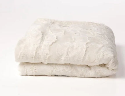 Ivory oversized Faux Fur Throw