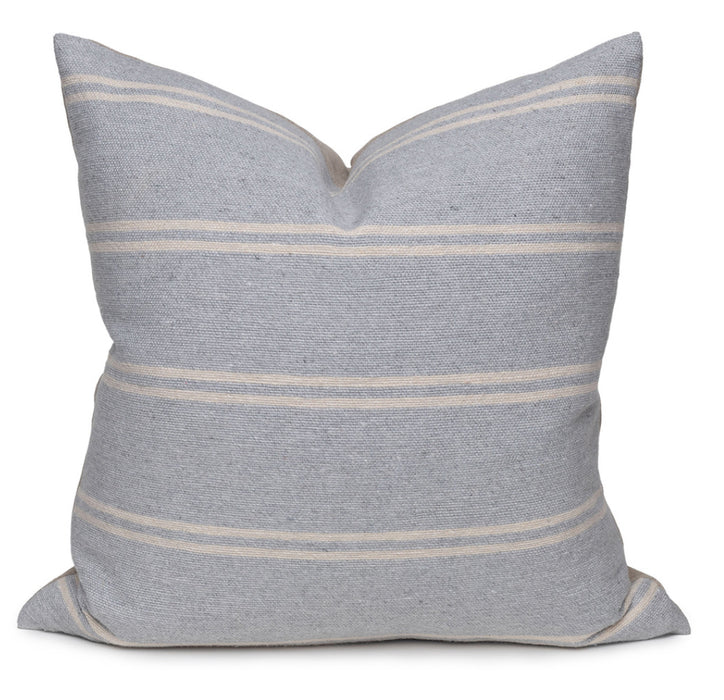 Grey and Ivory Striped Pillow