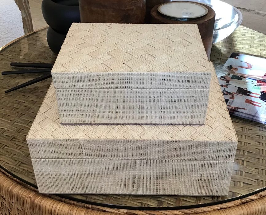 Woven Raffia Box - Large