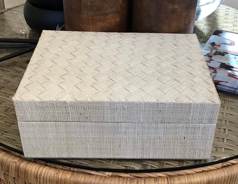 Woven Raffia Box - Large