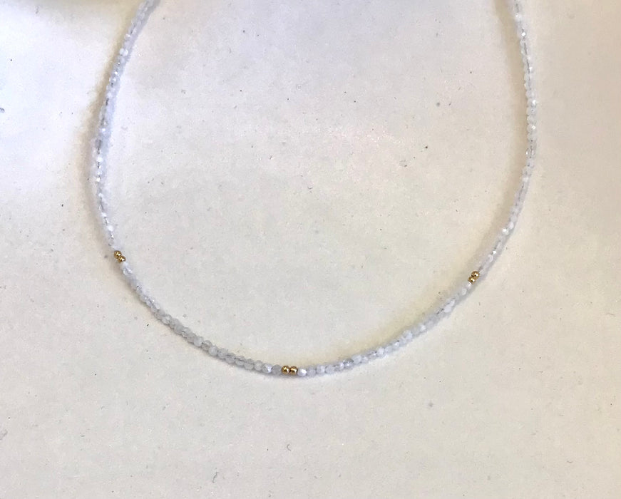White Gem Stone Necklace