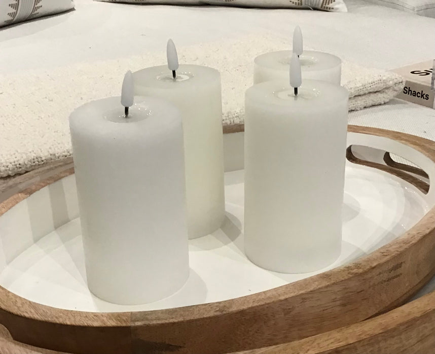 Small White Flameless Pillar Candle