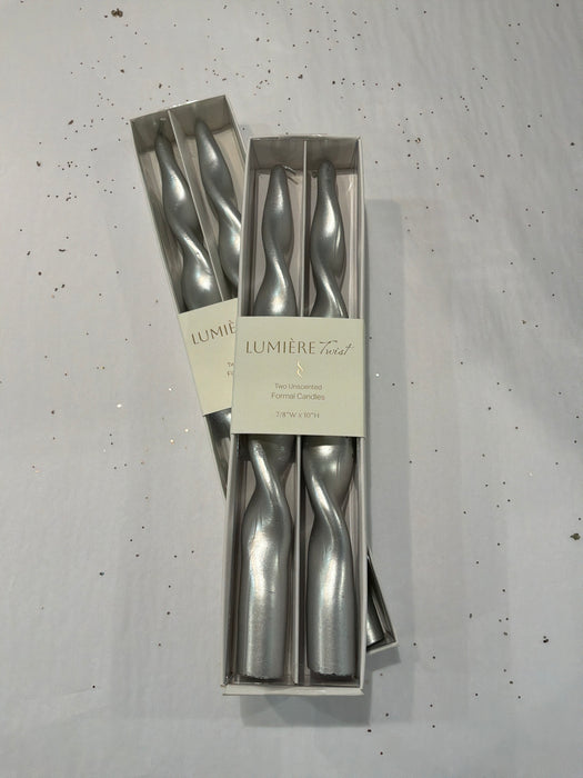 Taper 10” silver twist
