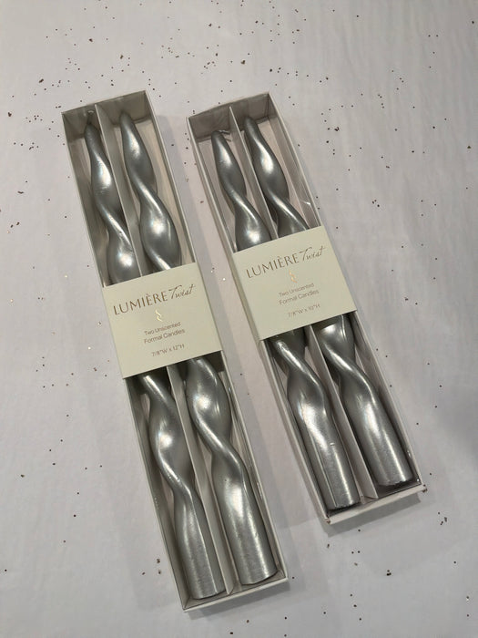 Taper 12” silver twist
