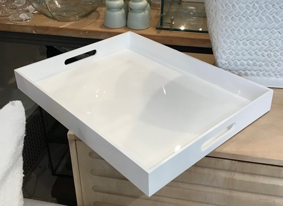 Lacquered White Tray