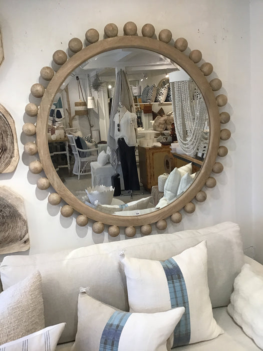 Beaded Wood Mirror