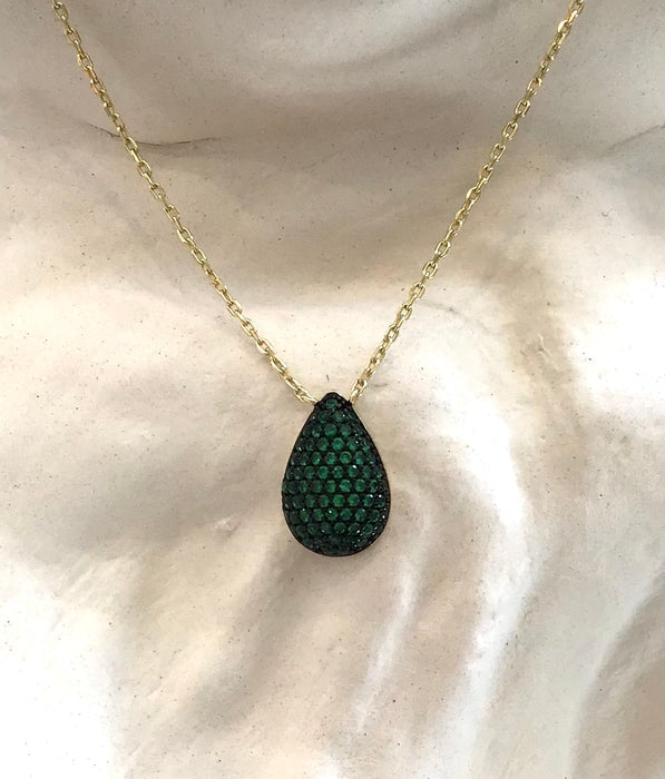 Green Tear Drop Pendant