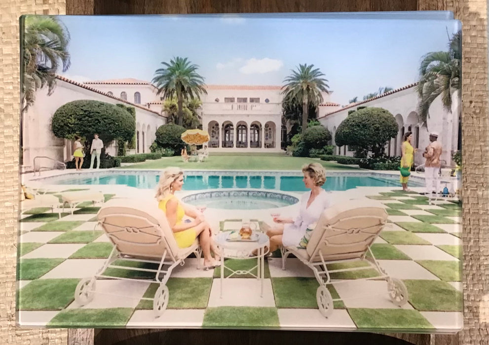 Glass Cutting Board - Poolside Cocktails