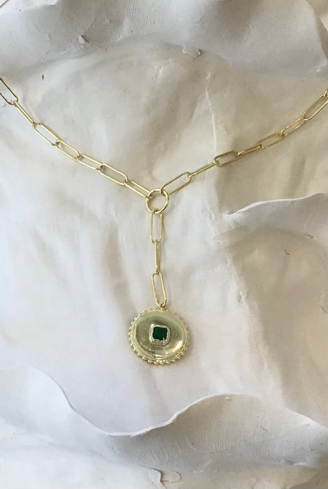 Gold Disc Pendant Necklace