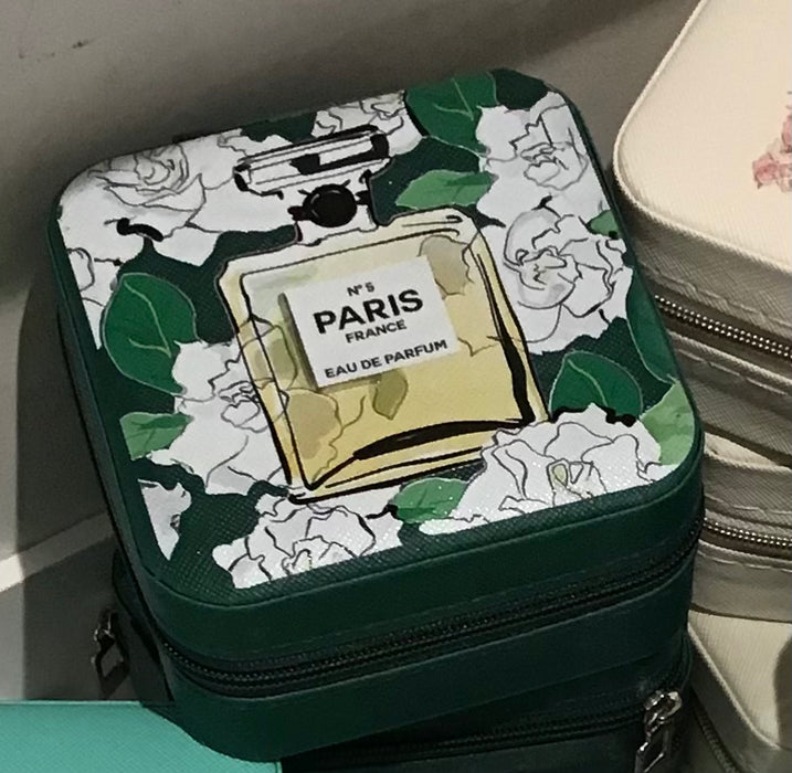 Travel Jewelry Box with Green Flora Perfume Image