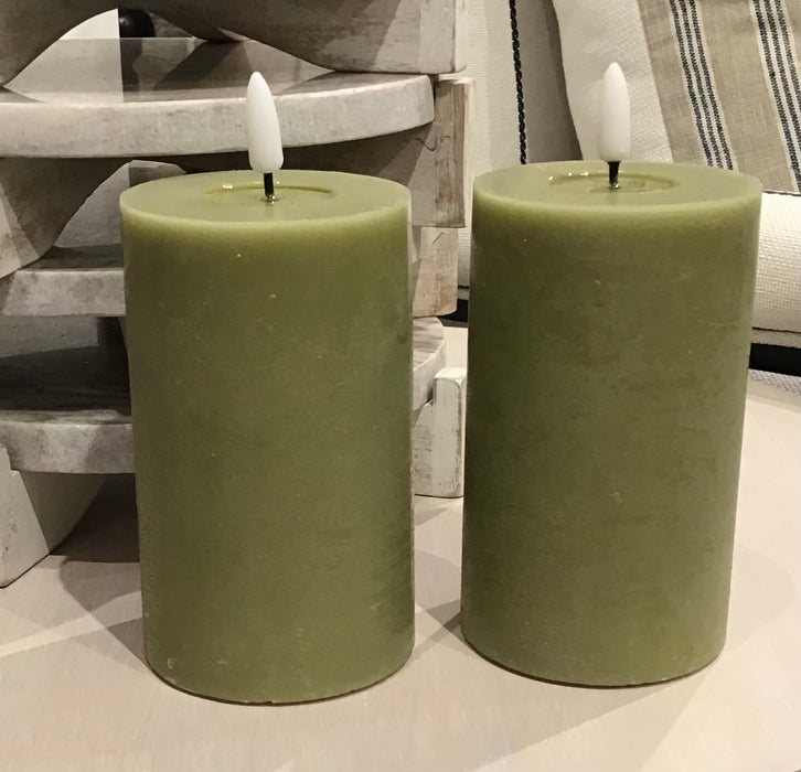 Small Green Flameless Candle