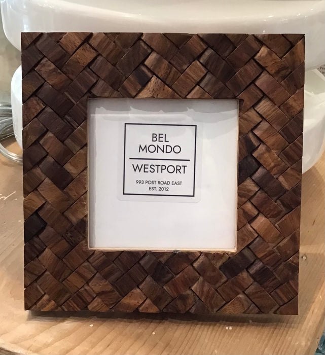 Wood Criss Cross Pattern Frame 4x4