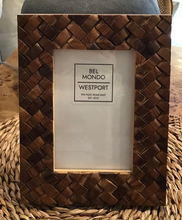 Wood Criss Cross Pattern Frame 4x6