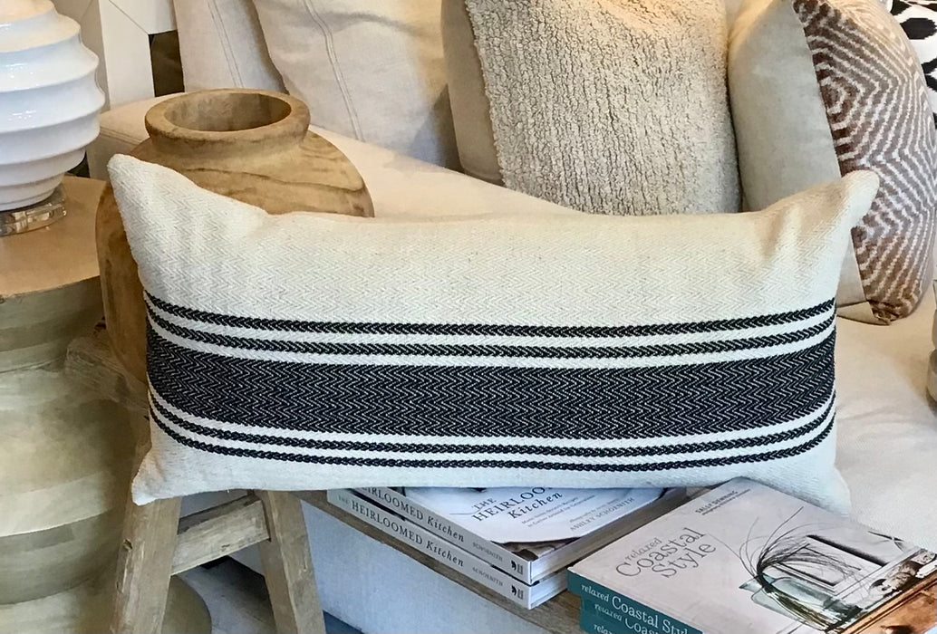 Designer Striped Lumbar Pillow