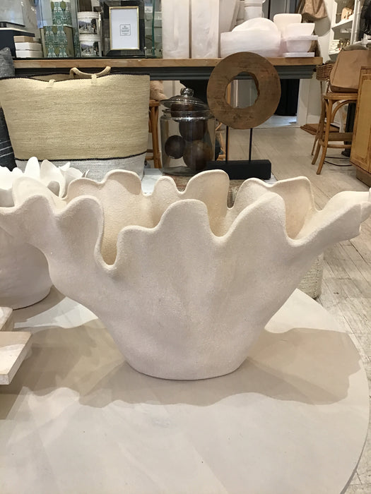 Tall Bowl With Organic Frilled Rim
