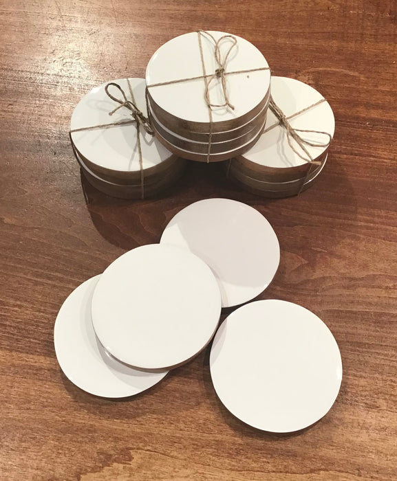 Mango Wood Round Coasters-S/4