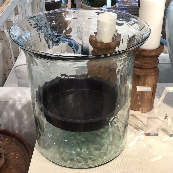 Glass Cylinder Candle with Rustic Insert