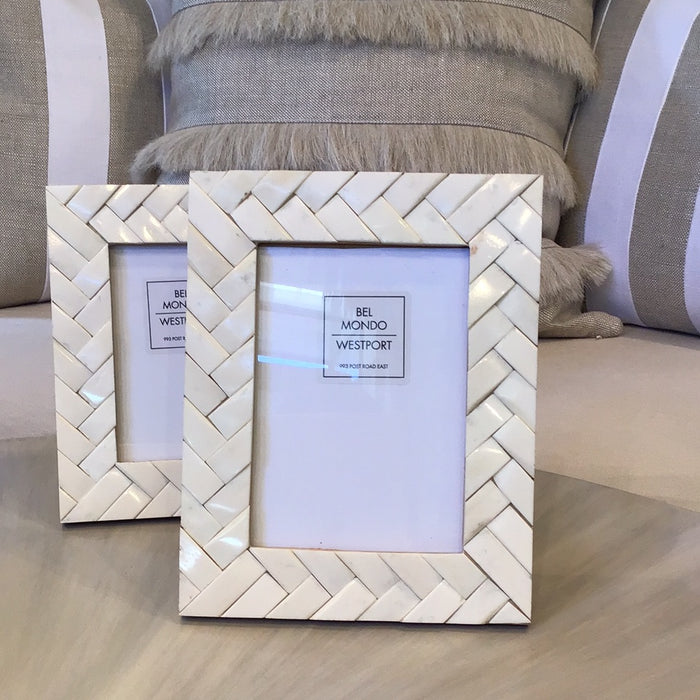 Woven Style Bone Frame 5x7