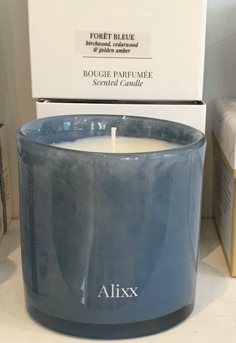 Candle - Medium Steel Blue Glass Cylinder
